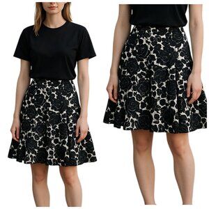 J Crew A-Line Full 100% Silk Floral Print Skirt Garden Cottagecore Summer SZ 6